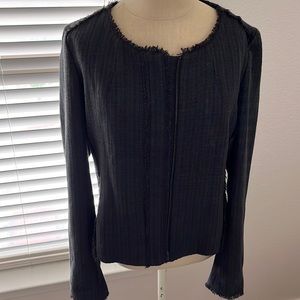 LOFT tweed blazer with raw hem